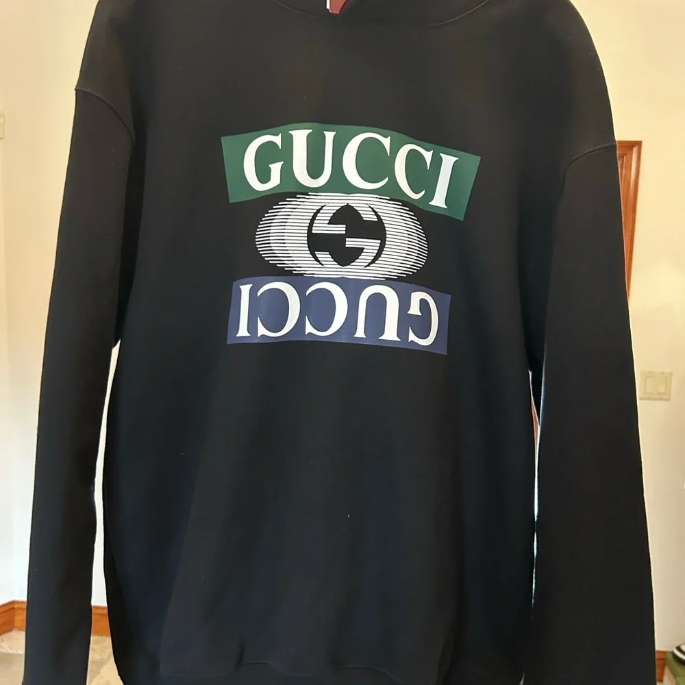Men's Gucci interlocking G jersey, cotton hoodie size medium fits large NWT